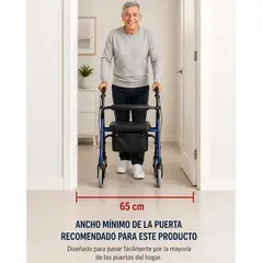 ONEDER - Andador Burrito Ortopedico 4 Ruedas Con Bolso Y Canasto 3004B