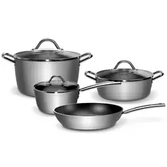 WENS - BATERÍA DE COCINA 7 PIEZAS ALUMINIO FORJADO HARD ANODIZED