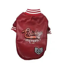 GENERICO - Chaqueta de Cuero PU Rojo para perros TL