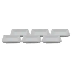 GENERICO - Set de 6 Pocillos Cuadrados de Cerámica color Blanco