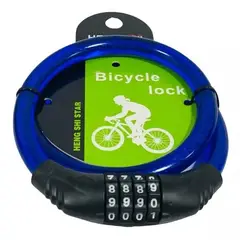 GENERICO - Candado Para Bicicleta Clave De Seguridad 4 Dígitos azul