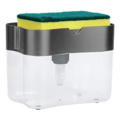 DRASANVI - Dispensador Jabon Lavalozas Bomba Esponja Con Recipiente