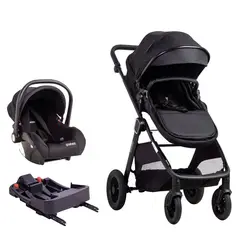 BEBESIT - Coche Cuna Travel System Isofix Sunset Premium Negro