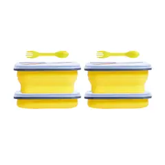 PRO OUTDOOR - Pack 2 Plato Plegable Con Cubiertos 600ml