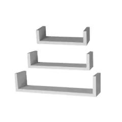 VGO - Estante flotante de Madera Blanco 42x10x2cm