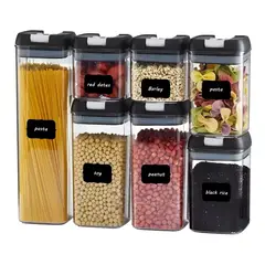 GENERICO - Set De 7 Contenedores Hermeticos De Plastico Cocina Despensa.
