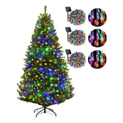 GENERICO - Arbol De Navidad Con Base + 6 Luces Solares Modelos Variados