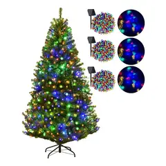 GENERICO - Arbol De Navidad Con Base + 6 Luces Solares Modelos Variados