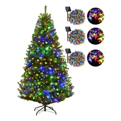 GENERICO - Arbol De Navidad Con Base + 6 Luces Solares Modelos Variados