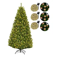 TASBEL - Arbol De Navidad Con Base + 6 Luces Solares Modelos Variados