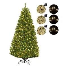 TASBEL - Arbol De Navidad Con Base + 6 Luces Solares Modelos Variados