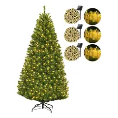 GENERICO - Arbol De Navidad Con Base + 6 Luces Solares Modelos Variados