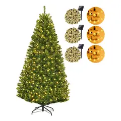 GENERICO - Arbol De Navidad Con Base + 6 Luces Solares Modelos Variados