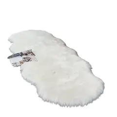 ANGELES DEL HOGAR - Alfombra Piel de Oveja 180x60cm Blanco