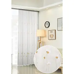 ANGELES DEL HOGAR - Visillos Bordados 2 Paños 140 cm x 230 cm