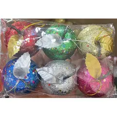 GENERICO - Set 6 Esferas Diseño Manzana Navidad