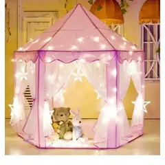 GENERICO - Carpa Casita juegos infantil con cortinas rosada