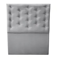 GENERICO - Respaldo 1 Plaza Gris Claro Botón Diamante a piso Muebles Rimar