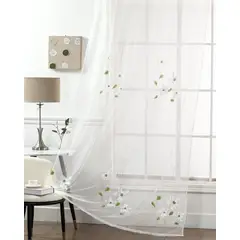 ANGELES DEL HOGAR - Visillos Bordados 2 Paños 140 cm x 230 cm