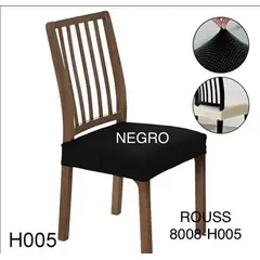ANGELES DEL HOGAR - Cubre asientos comedor pack 6 unidades Texturizados Negro