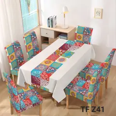 ANGELES DEL HOGAR - Set Completo Mantel Antimanchas 140cm x 220 cm + 6 Fundas