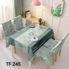 ANGELES DEL HOGAR - Set Completo Mantel Antimanchas 140cm x 220 cm + 6 Fundas