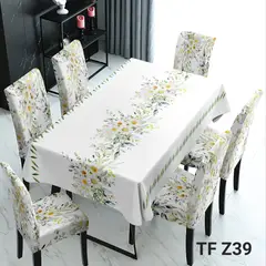 ANGELES DEL HOGAR - Set Completo Mantel Antimanchas 140cm x 220 cm + 6 Fundas