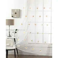 ANGELES DEL HOGAR - Visillos Bordados 2 Paños 140 cm x 230 cm