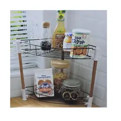 ANGELES DEL HOGAR - Esquinero Repisa Organizador 2 Niveles Baño Cocina Metalico