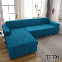 ANGELES DEL HOGAR - Fundas De Sofa Sillon Texturizado en L Turquesa