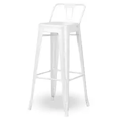 HOME & DESING - Silla de Bar Blanca con respaldo.