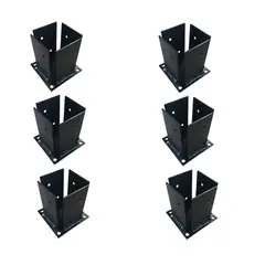 VARIOS - Kit de 6 Bases Para Pilares, Soportes, Anclaje De 4x4 (cepillada)