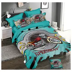 COMPRAPO - Cubrecama Quilt Infantil Liviano 1.5 Pza Mod Moto Clásica + Funda