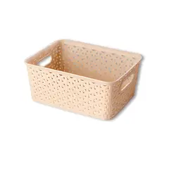 GENERICO - Canasto Organizador Ratan Beige Pequeño