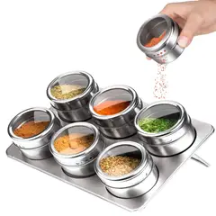 GENERICO - Condimenteros Especieros Frasco Imantados Con Soporte Cocina