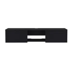 FMFURNITURE - Panel TV 49 Con 2 Puertas - Negro 26.8x125.1x29.7 cm