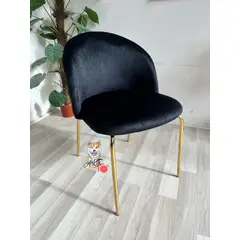 GENERICO - Silla Bread Patas Doradas Negra