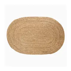 GENERICO - Alfombra Ovalada 120x80 Yute Natural Tejido Interior Exterior