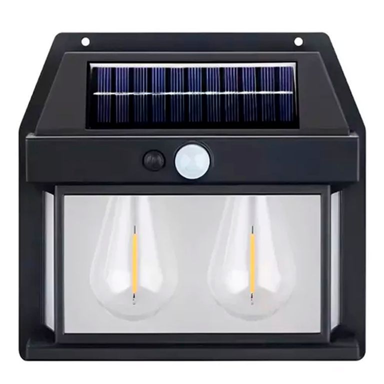 Aplique Lampara Solar Impermeable Con Sensor Vintage 2led
