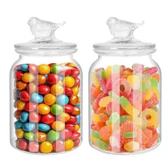 DANNY HOME - Set de 2 Frascos de Almacenamiento de Cristal