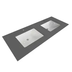 ZART - Lavamanos + cubierta D 140x50 Negro Tebas