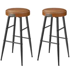 SPACEZAT - Set 2 Taburetes Eco Cuero Café Lejre