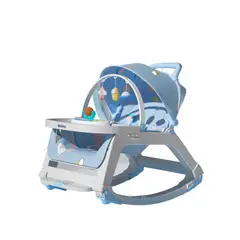 GOLDEN BABY'S - Silla de Comer Mecedora 5En1 Multifuncion Con Música Azul