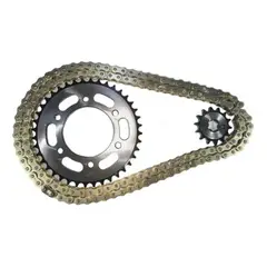 GENERICO - Kit Arrastre Catalina + Piñón + Cadena dorada Dampers Fz16