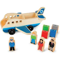 SPACEZAT - Juguete Avion de Madera Didáctico con Pasajeros y Equipaje