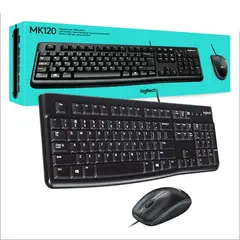 LOGITECH - Combo Teclado Alambrico + Mouse Mk120 Antiderrame USB-A