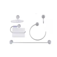 BASE - Kit Accesorios Para Baño Cromado De 5 Piezas