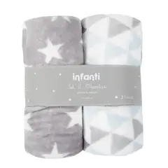 INFANTI - Pack 2 Mantas Polar 75x100cm Gris