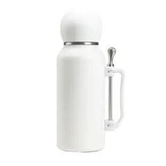 BAZUCA - Termo Mate 1.3 Litros Acero Inoxidable + Mate Y Bombilla Blanco