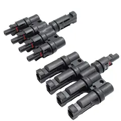 SOLIOT - Conector Mc4 Cuádruple (4 En 1) Par Macho/hembra Solar